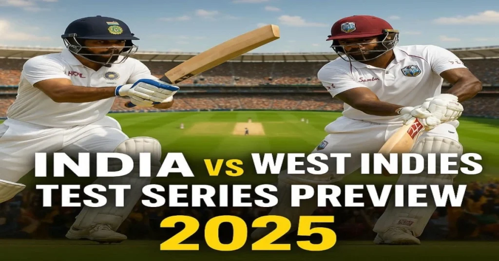 India vs West Indies Test Series Preview 2025 with player action shots and match insights