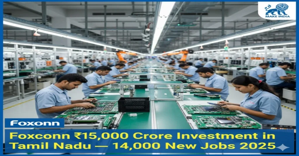 Foxconn Investment Tamil Nadu 2025 bringing ₹15,000 crore boost and 14,000 new electronics manufacturing jobs in India